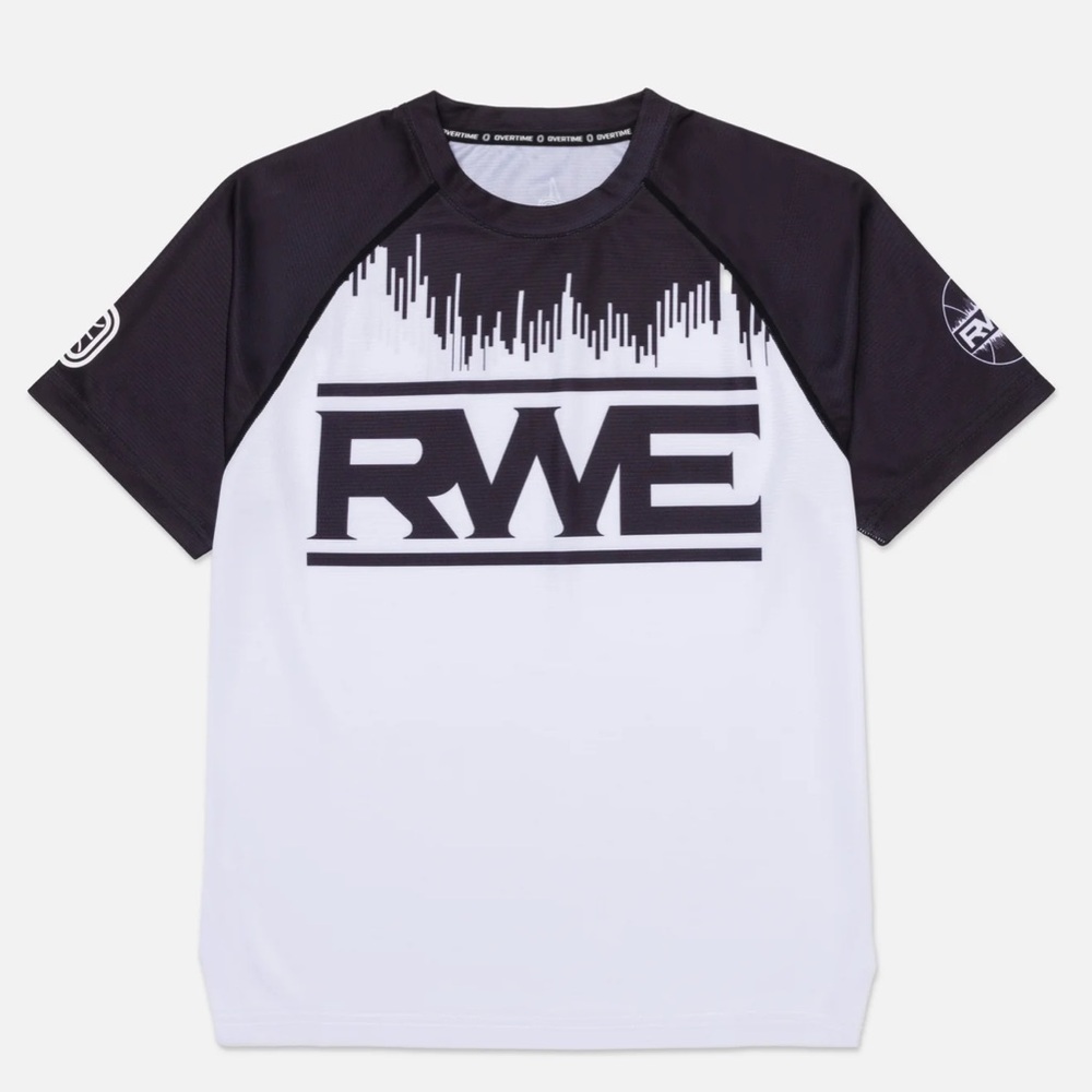 Kids Overtime RWE Black and White Graphic T-Shirt- size Large